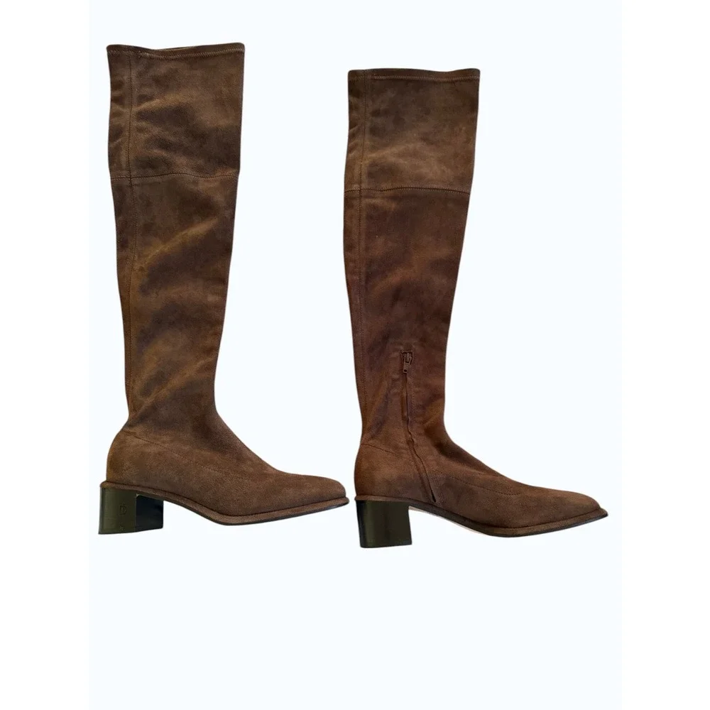 Dear Frances Stretch Suede‎ OTK Boot Brown EU 36 | Italian Made | Vero Cuoio
